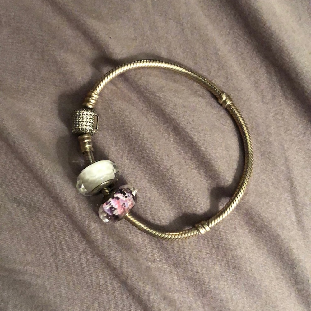 Pandora bracelet with two muranos